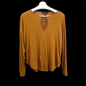 Forever 21 Contemporary Womens Long Sleeve Top Bronze Size Medium Preowned